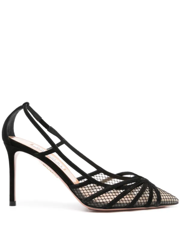 Aquazzura 85mm Suede Pumps Black FARFETCH JO