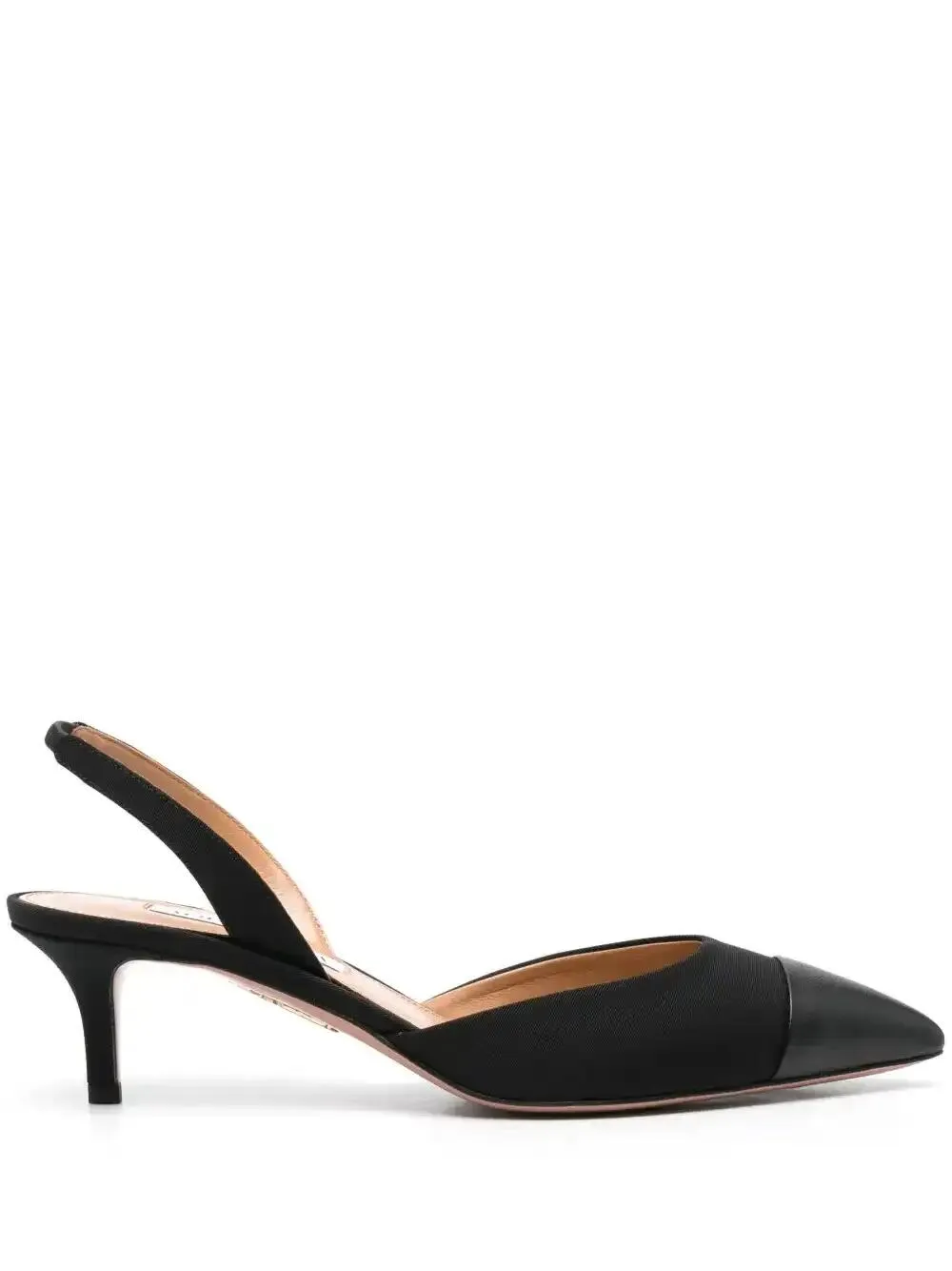 60mm contrasting-toecap slingback pumps