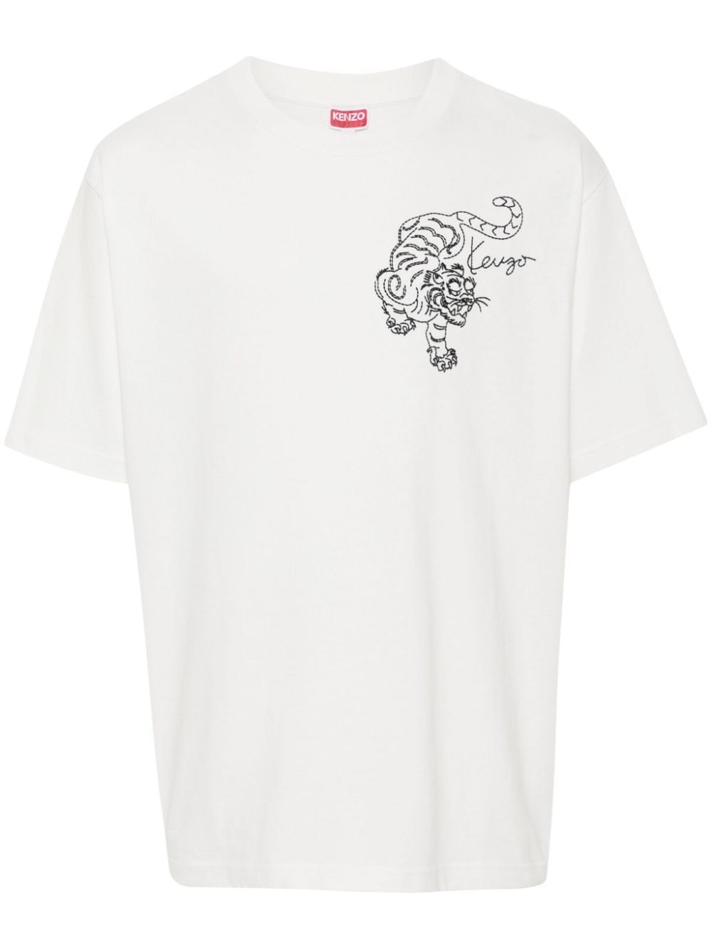 Shop Kenzo Star Tiger T-shirt In White