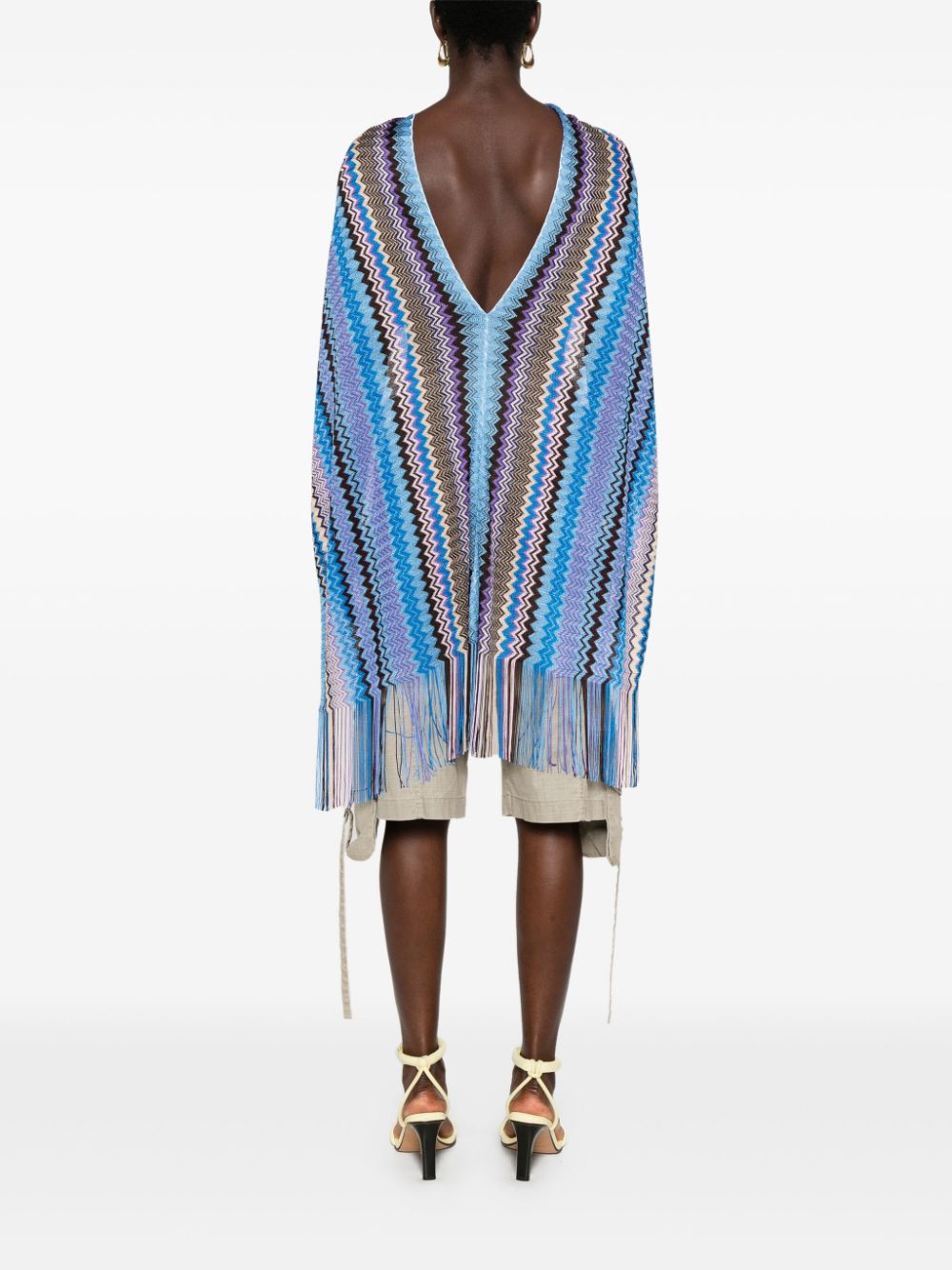 Shop Missoni Zigzag Shawl In Blue