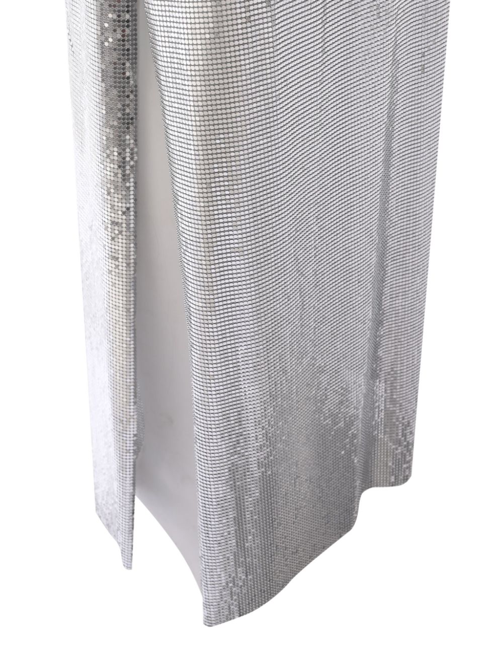 Rabanne Metallic avondjurk met mesh Zilver