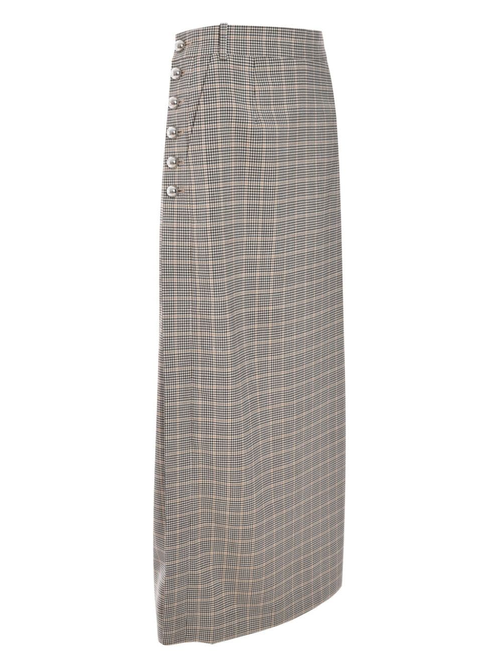 Shop Rabanne Checked Midi Skirt In Neutrals