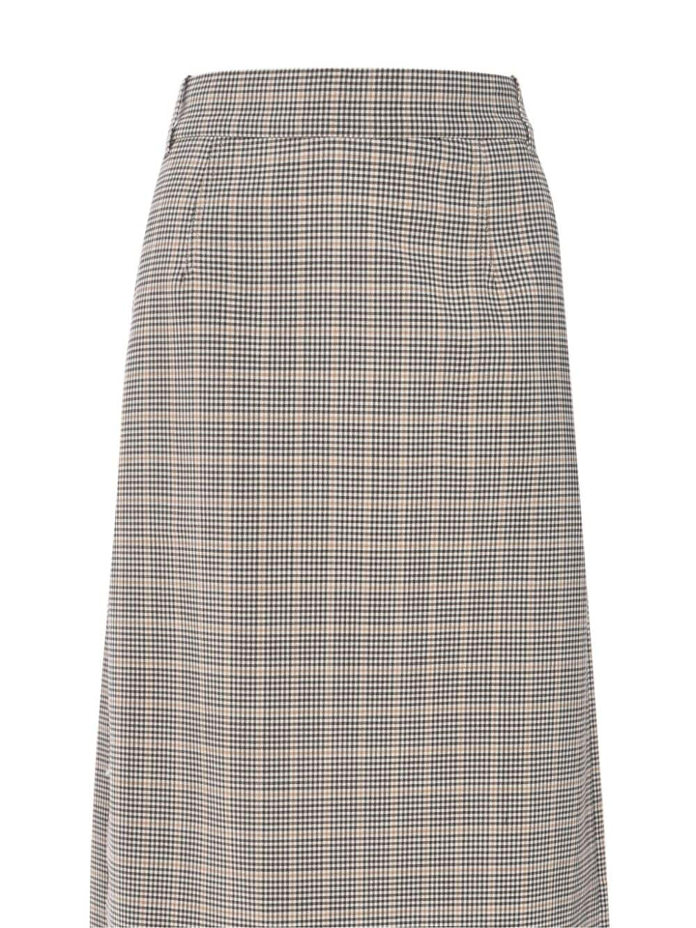 Shop Rabanne Checked Midi Skirt In Neutrals