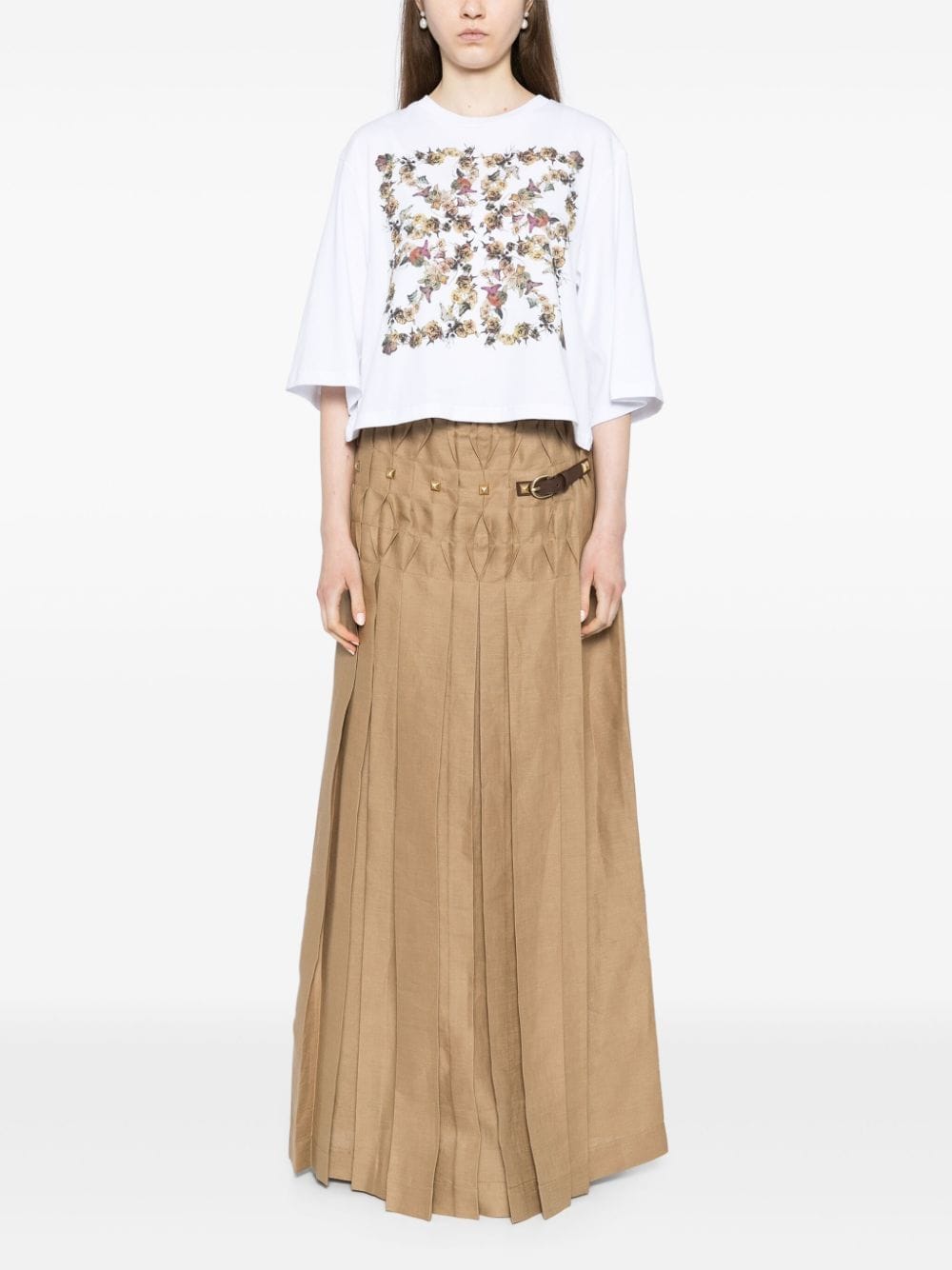 Alberta Ferretti Gesmockte maxi-rok Bruin