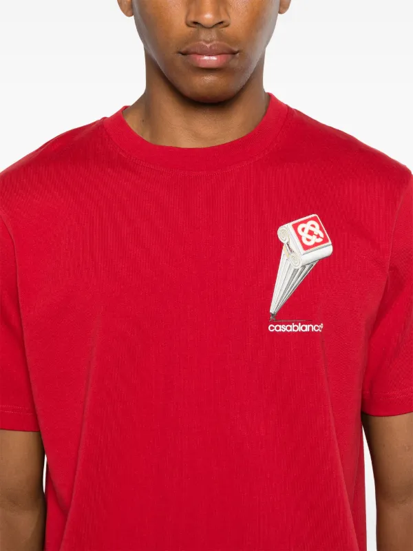 Tシャツ・カットソー Casablanca FW25 Casablanca Top Red (WPF25JTP028 01) Casablanca Leaning Column-print T-shirt | Red | FARFETCH