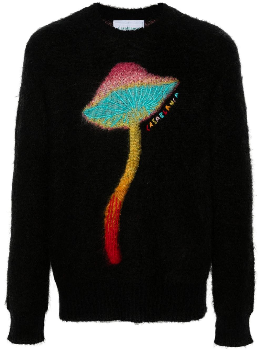 Shop Casablanca Rainbow Mushroom Sweater In Black