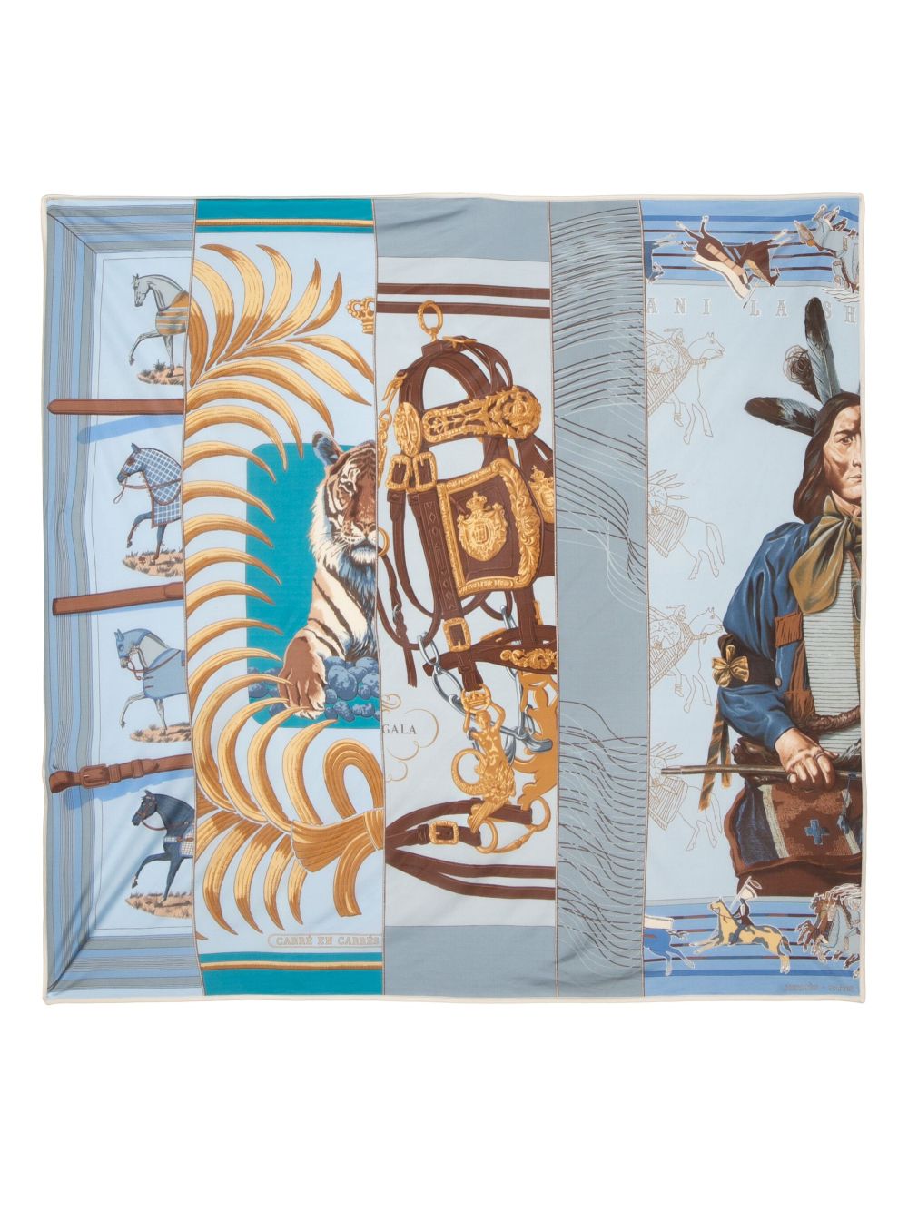 Hermès Pre-Owned Carré en Carrés silk scarf - Blue