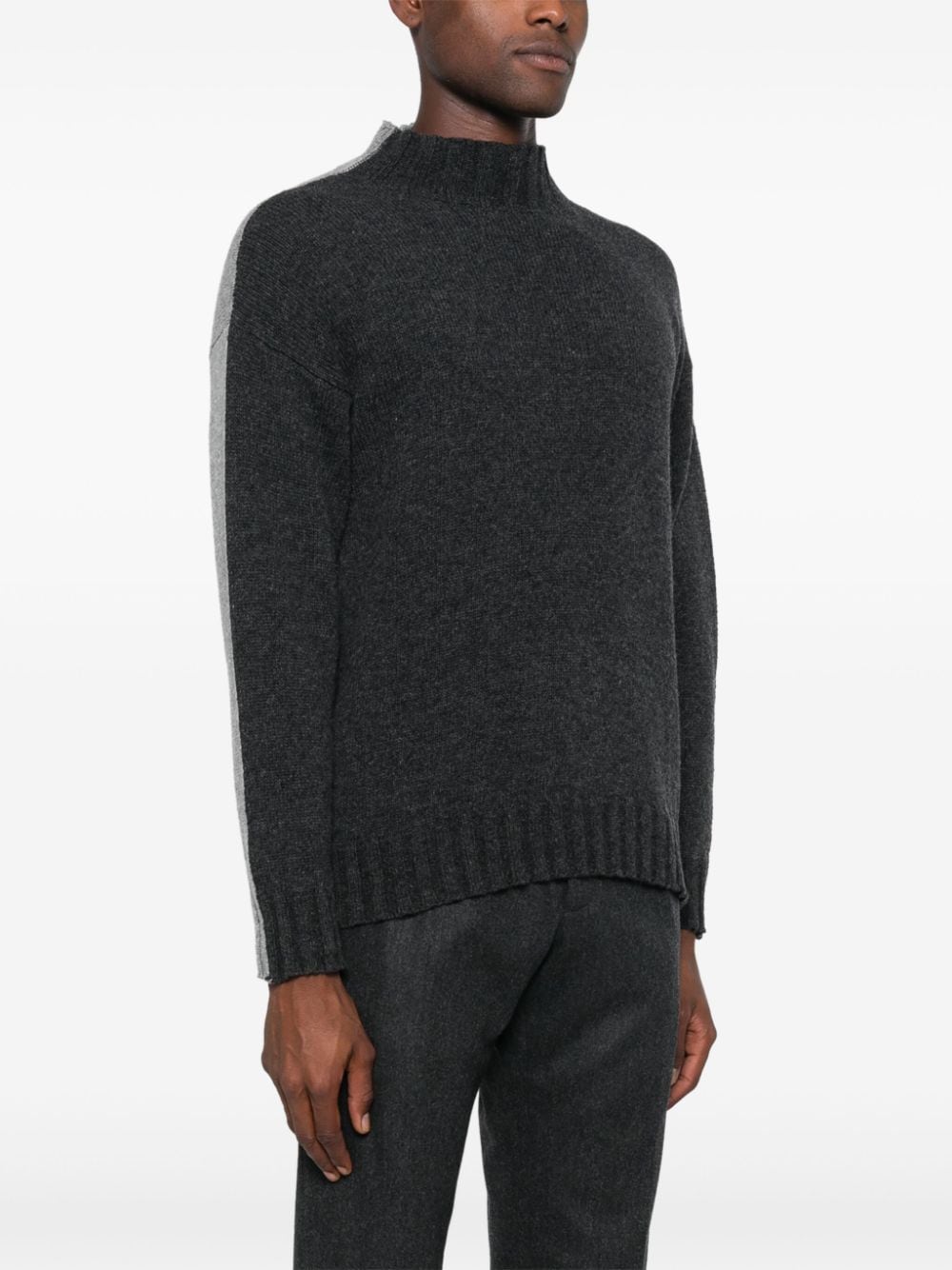 Shop Tagliatore Two-tone Sweater In Grey