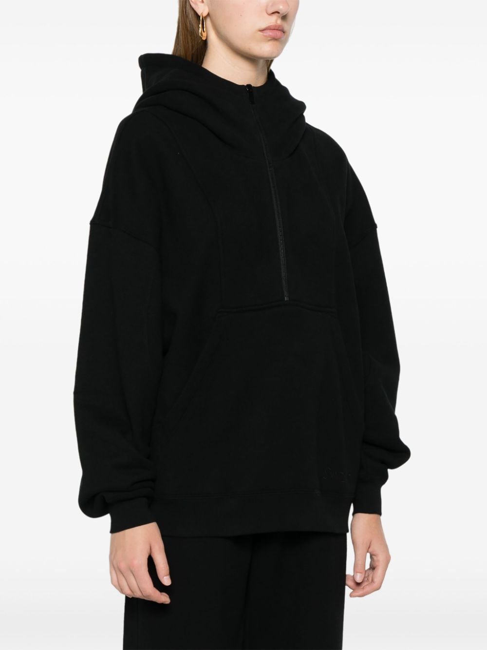 Shop Saint Laurent Half-zip Hoodie In Black