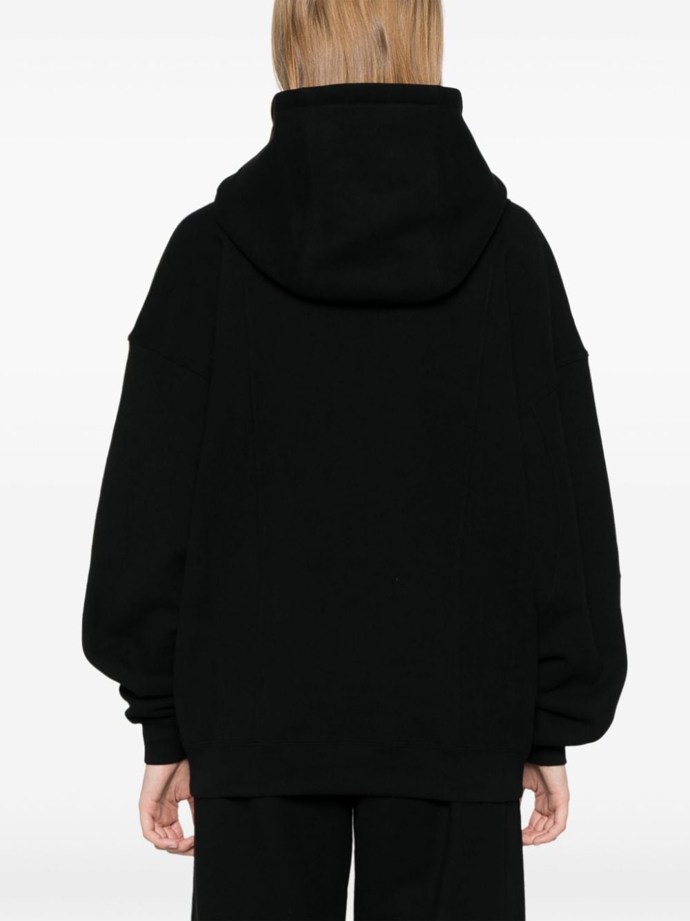 Shop Saint Laurent Half-zip Hoodie In Black