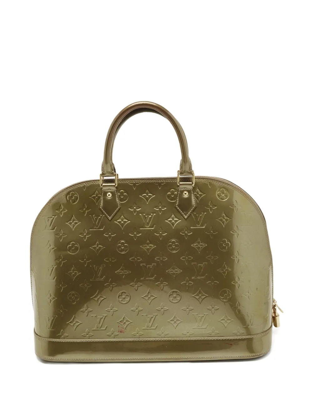 Pre-owned Louis Vuitton Alma Gm Monogram Leather Tote Bag In Gold