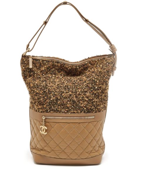 CHANEL large tweed bucket bag Women