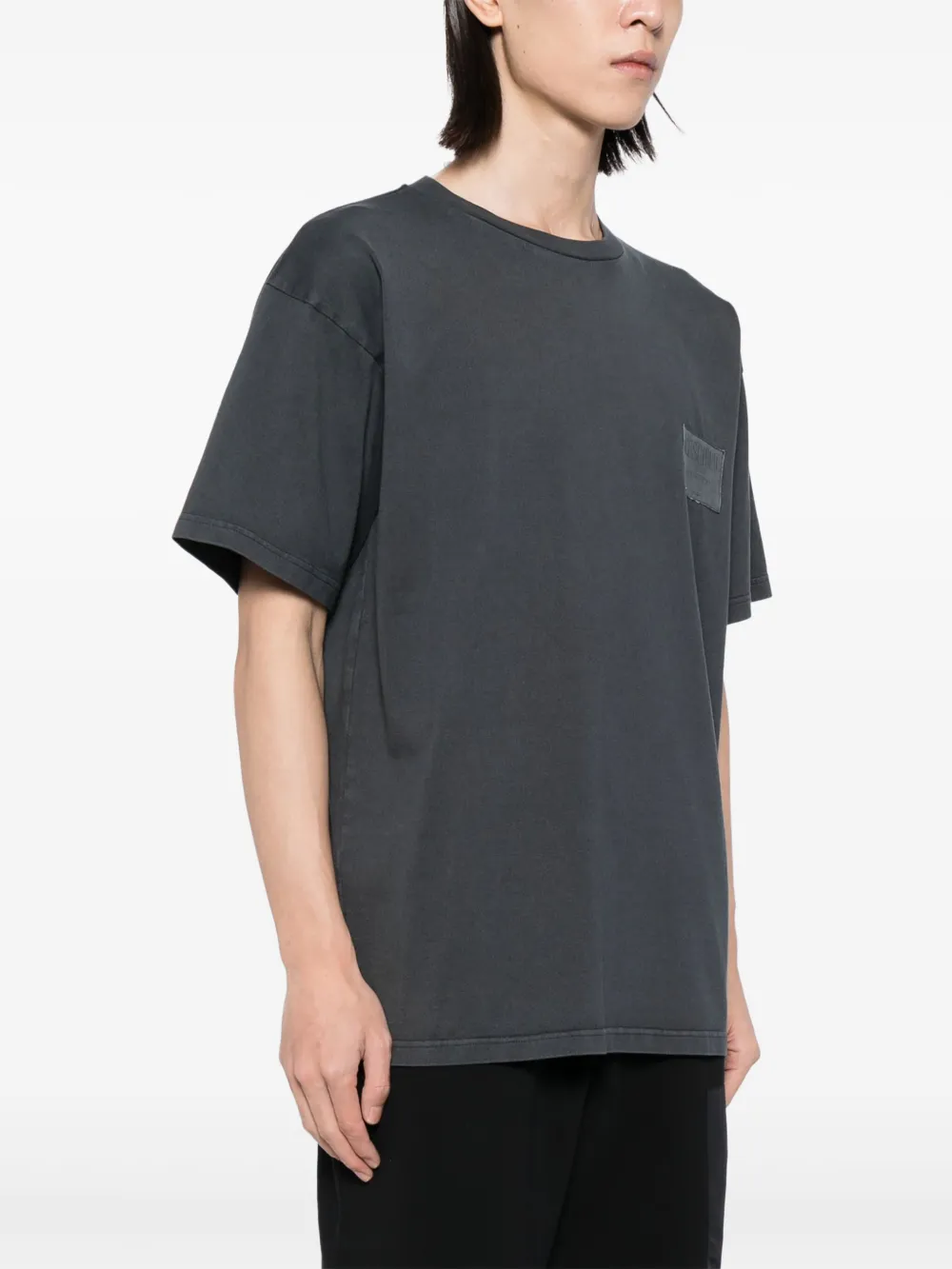 Moschino Katoenen T-shirt met logopatch Zwart