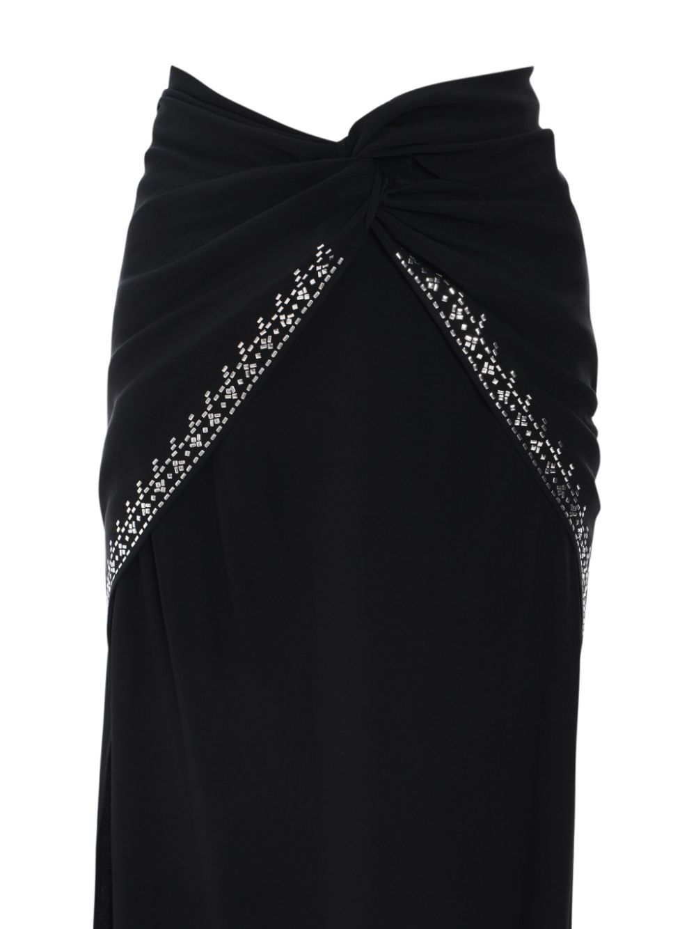 Shop Rabanne Floral-embroidery Midi Skirt In Black