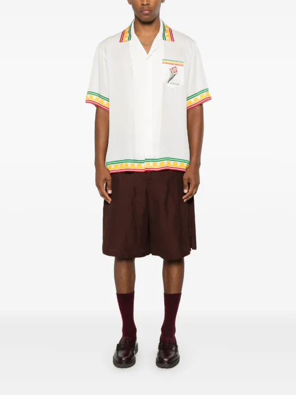 Casablanca Logo Monogram Pattern Shirt | White | FARFETCH