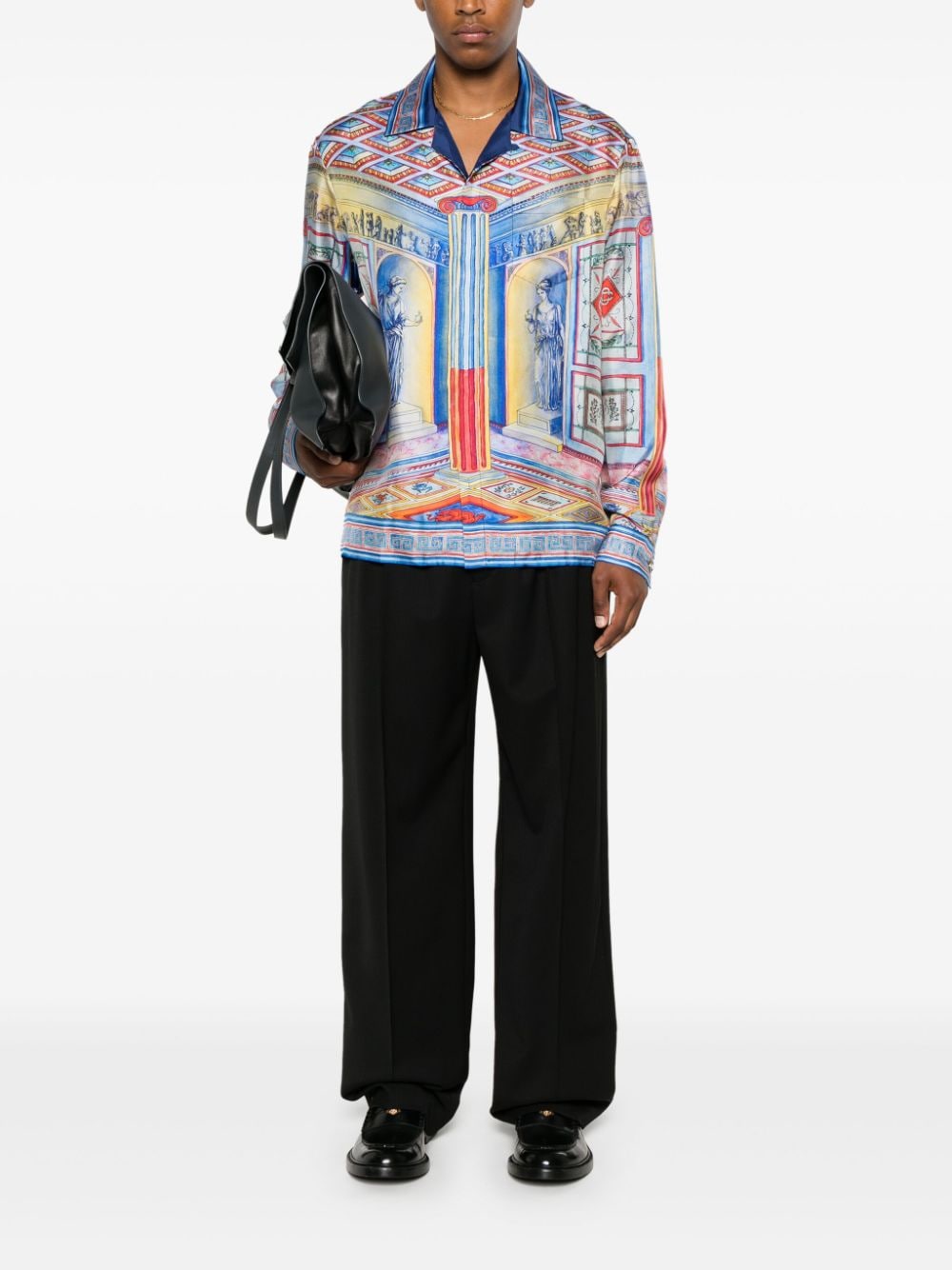 Shop Casablanca La Temple Shirt In Blue