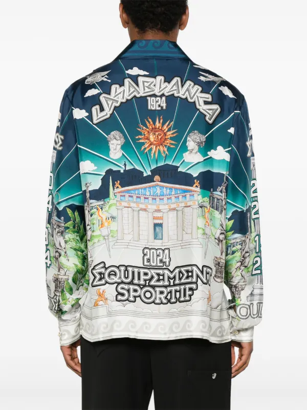 Casablanca Le Temple Du Sport Shirt | Blue | FARFETCH