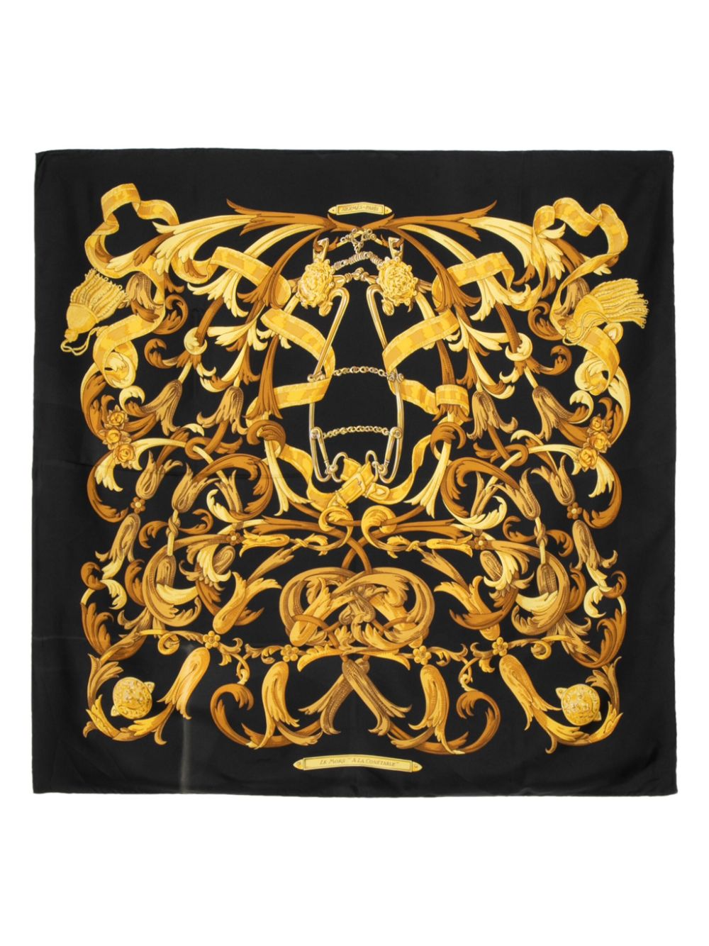 Hermès Pre-Owned Le Mors a la Conetable silk scarf – Black