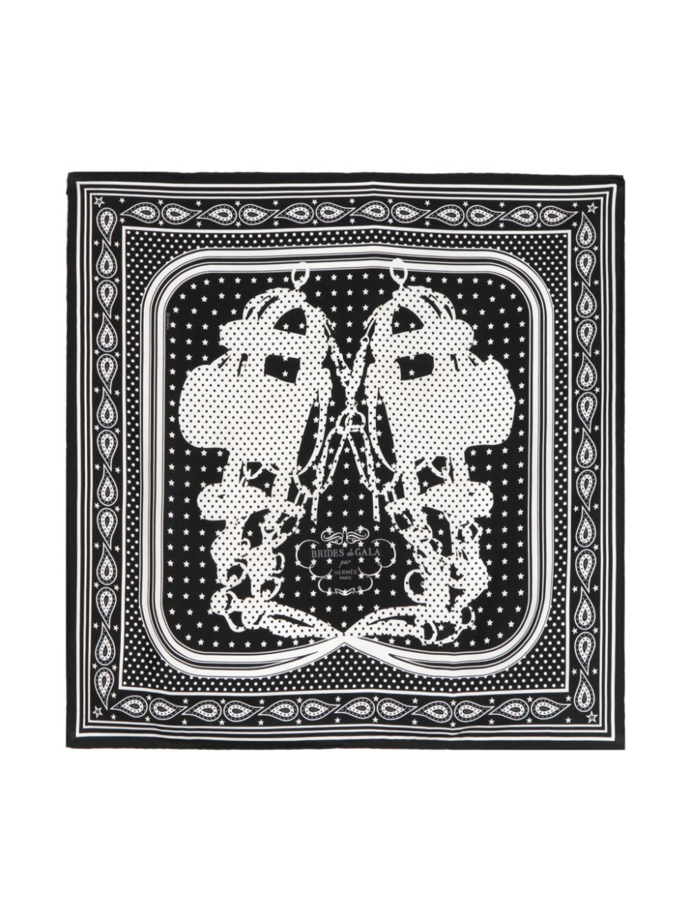 Hermès Pre-Owned Brides de Gala silk scarf – Black