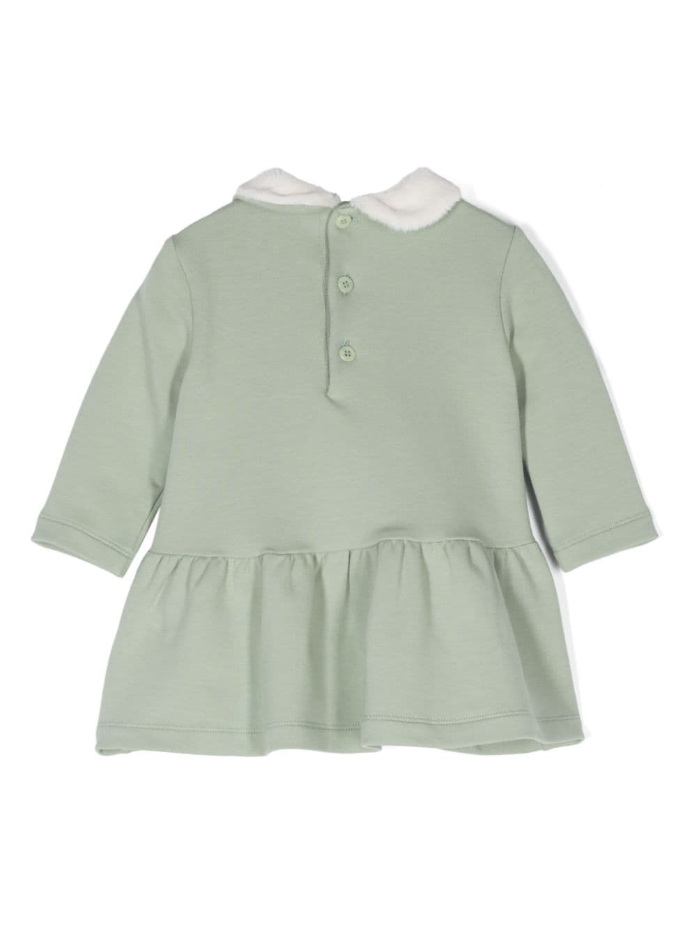 Il Gufo appliqué dress - Groen