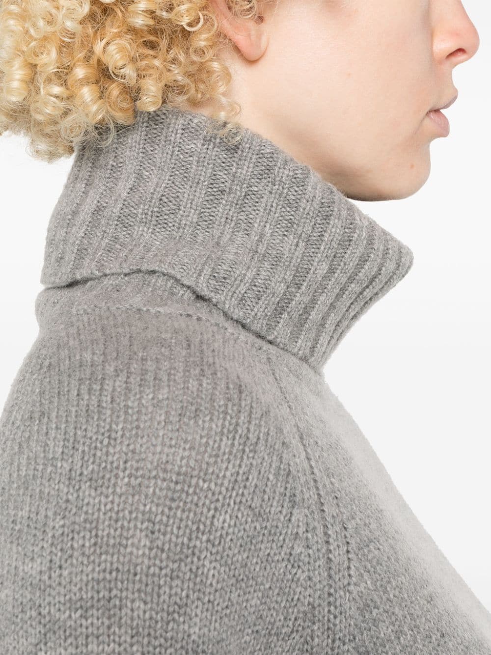 Shop Allude Roll-neck Sweater In Grey