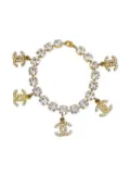 CHANEL Pre-Owned 1995 CC rhinestone-embellished bracelet - Gold