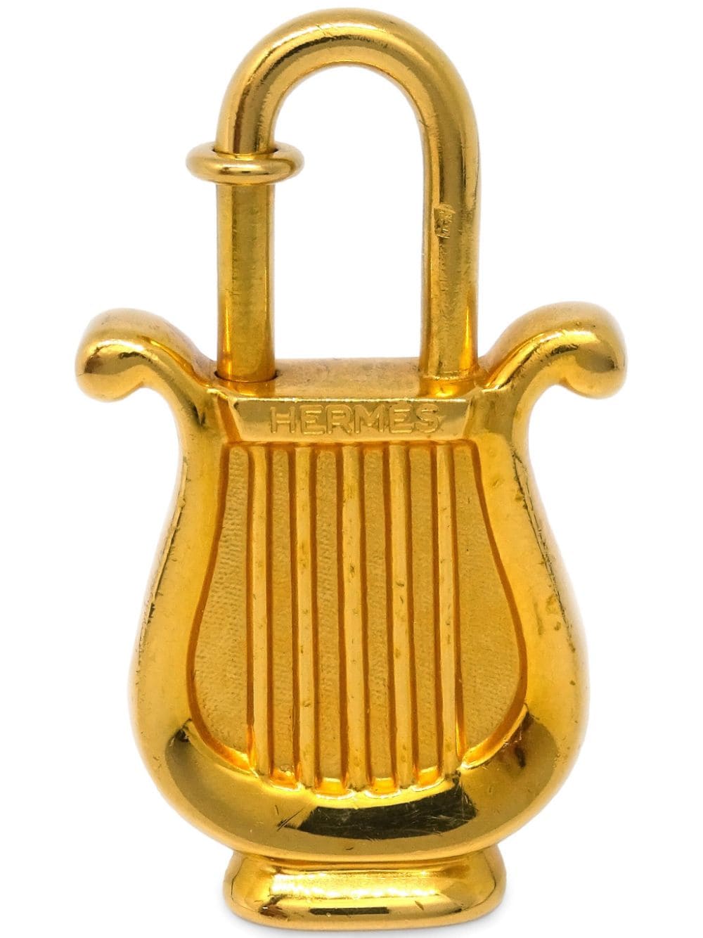 Pre-owned Hermes 1996 La Musique Padlock Charm In Gold