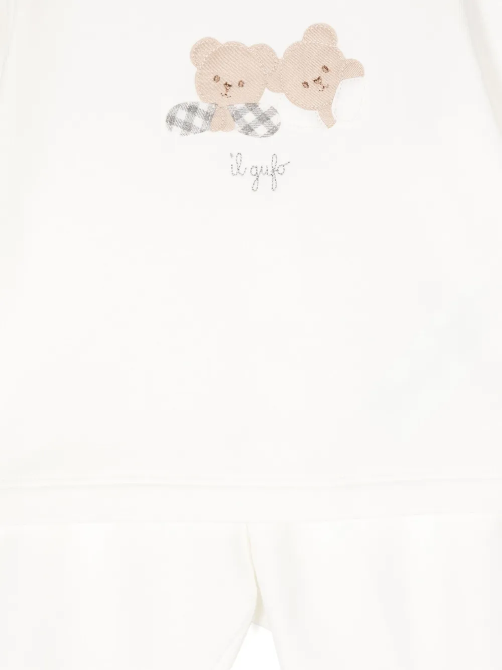 Il Gufo Pyjama met teddybeerprint Wit
