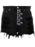 Loulou crystal-embellished denim shorts - Black