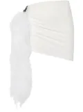 Loulou feather-trim skirt - White