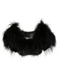 Loulou feather-detailing top - Black