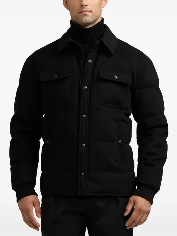 Ralph Lauren Purple Label Padded Shirt Jacket Black FARFETCH TR