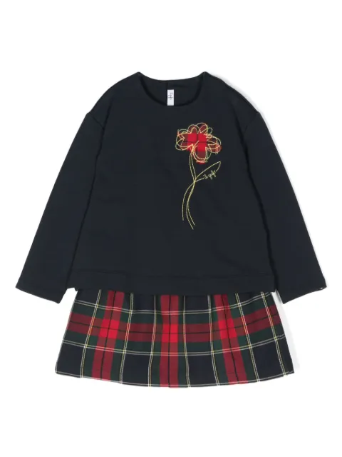 Il Gufo cotton-fleece tartan set