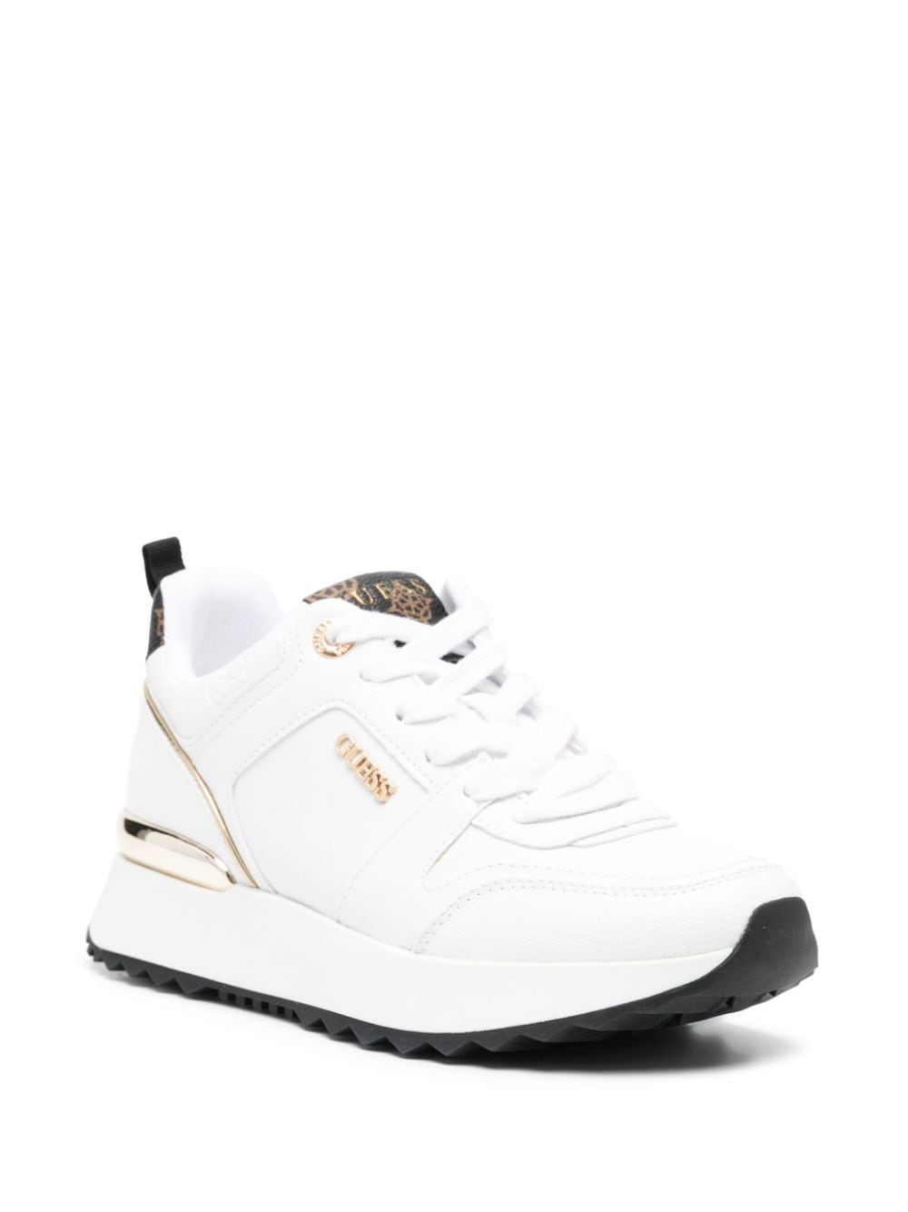 Shop Guess Usa Logo-appliqué Sneakers In White