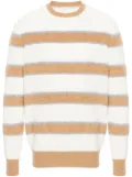 Malo striped sweater - White