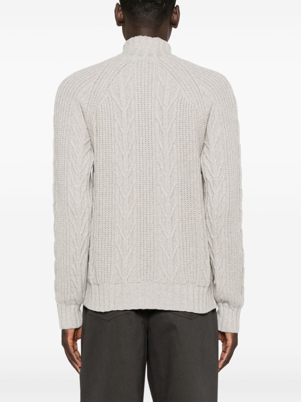 Shop Malo High-neck Cardigan In Grey