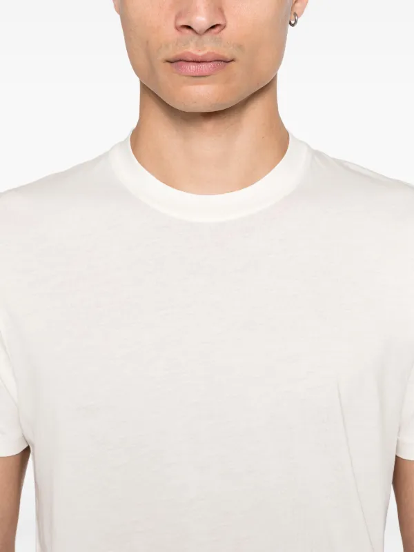 TOM FORD/トムフォード/リブリヨセルコットンブレンドTシャツ TOM FORD: ブラック リヨセル コットン クルーネックTシャツ