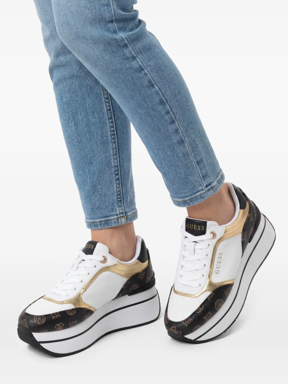GUESS USA Camrio sneakers met plateauzool Wit