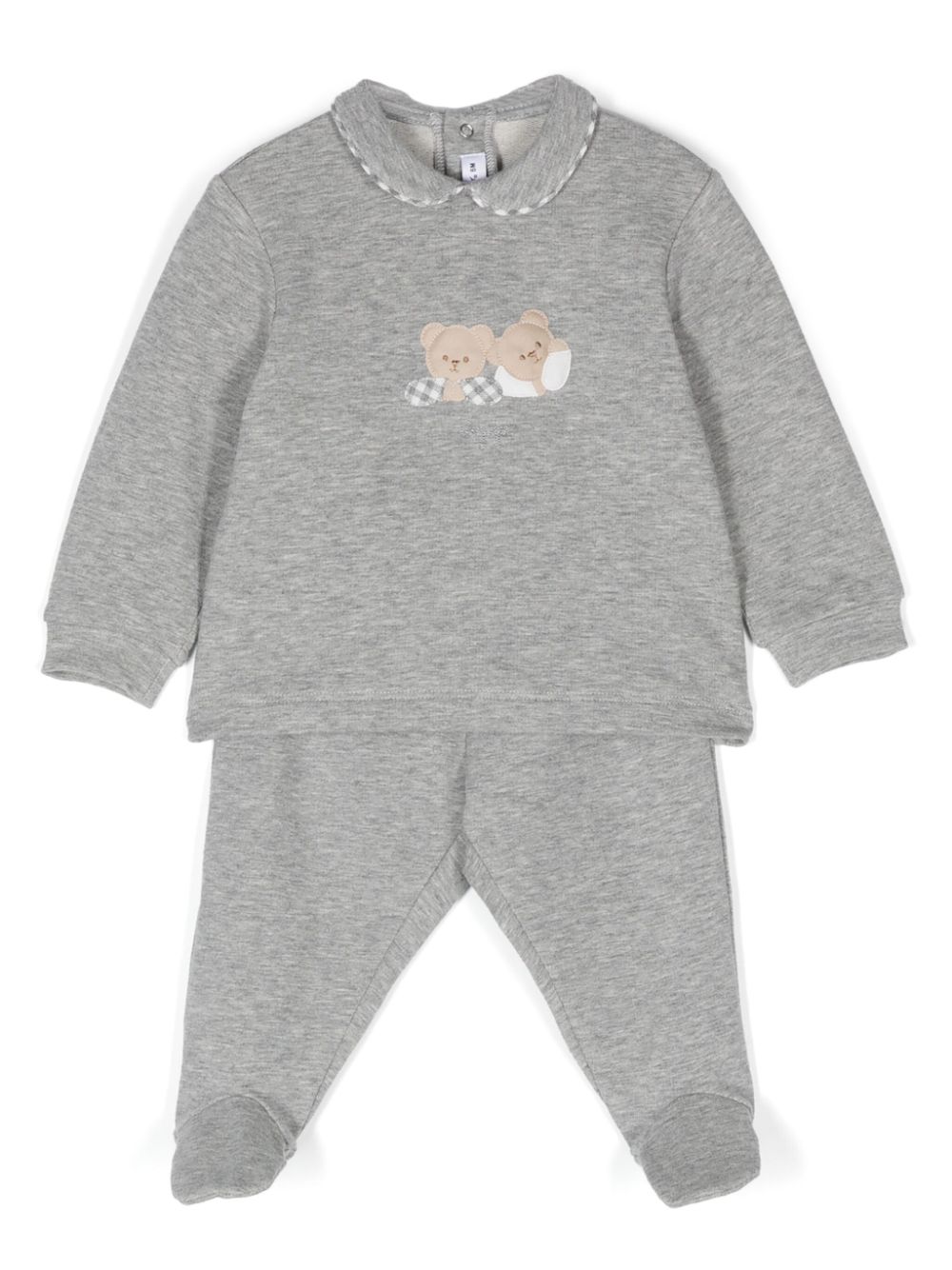 Il Gufo teddy bear-motif pajamas - Grey