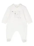 Il Gufo teddy bear-embroidered pajamas - White