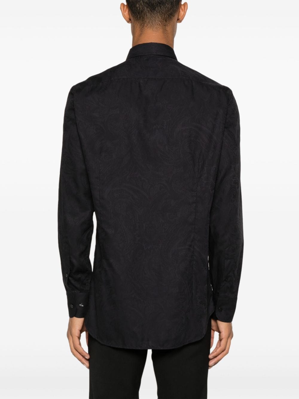 Shop Etro Floral Jacquard Shirt In Black