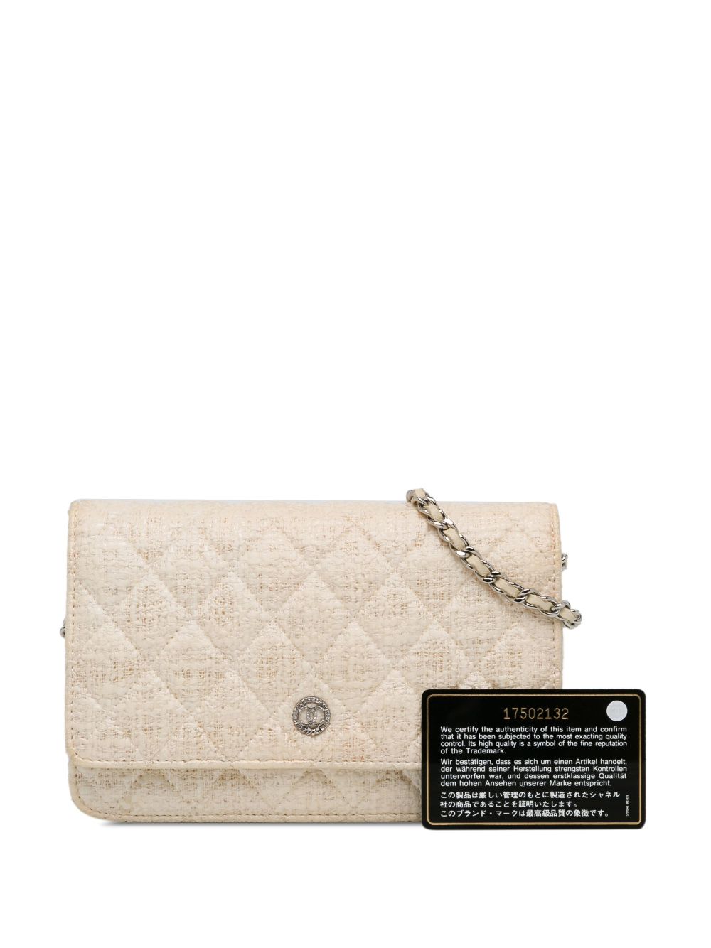 Affordable HOT SALE CHANEL 2012-2013 CC Coated Tweed Wallet On Chain crossbody bag Women