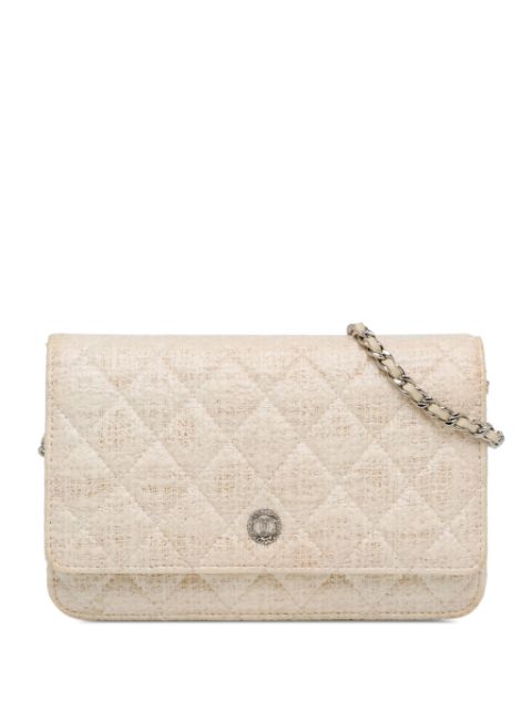 Affordable HOT SALE CHANEL 2012-2013 CC Coated Tweed Wallet On Chain crossbody bag Women