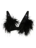 Loulou feather-embellished trim - Black