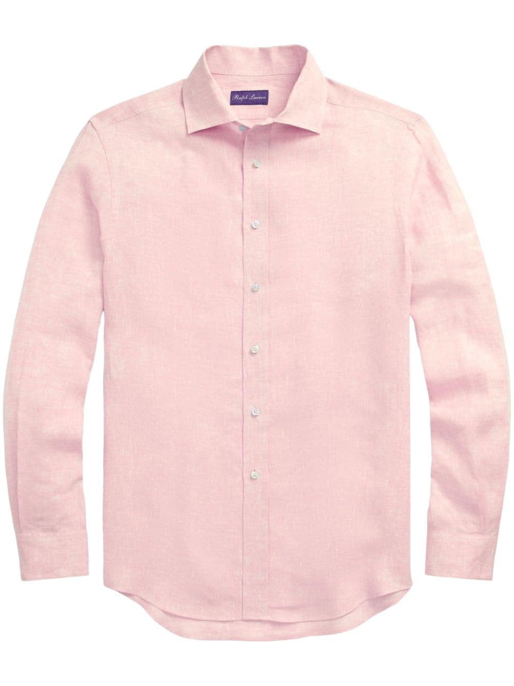 Ralph Lauren Purple Label Ryland Logo-embroidered Silk And Linen-blend Shirt In Pink