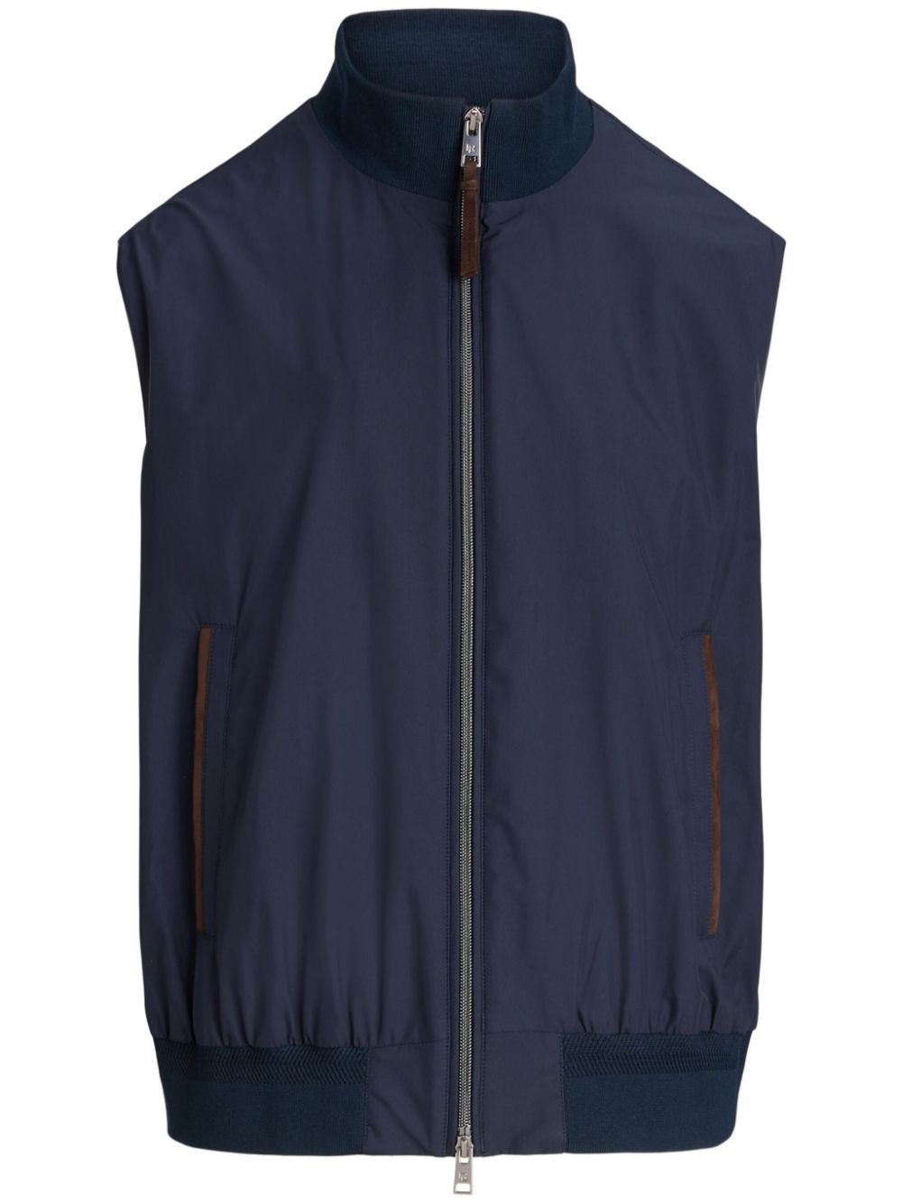 Ralph Lauren Silk Gilet In Blue