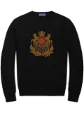 Ralph Lauren Purple Label embroidered cashmere pullover - Black