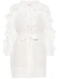 PNK ruffled linen mini dress - White