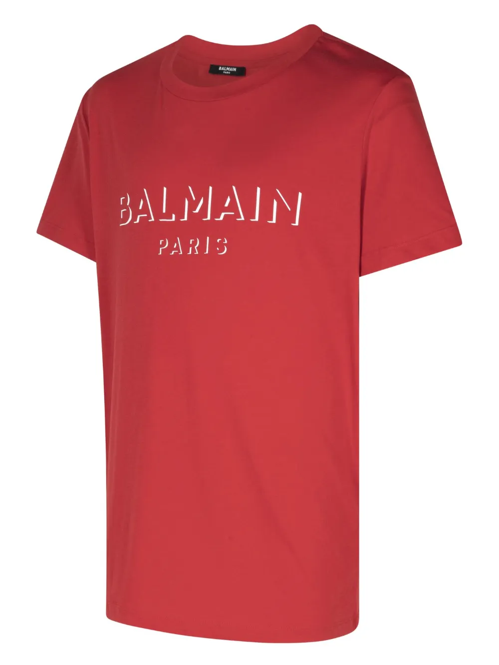 Balmain Katoenen T-shirt met logoprint Rood