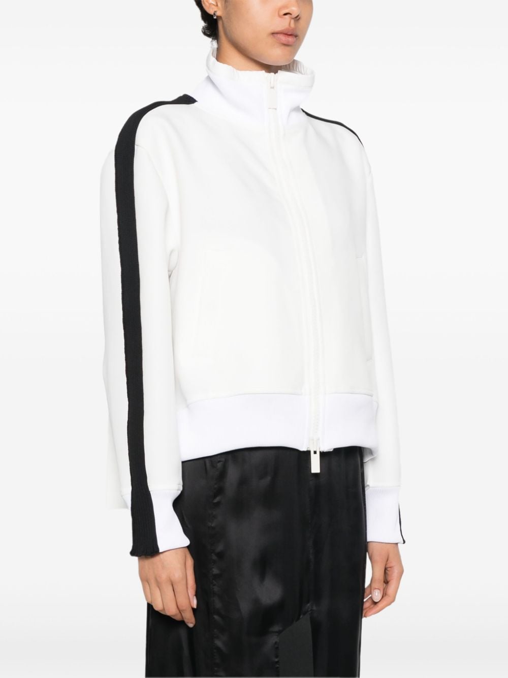 Shop Sacai Technical-jersey Jacket In White